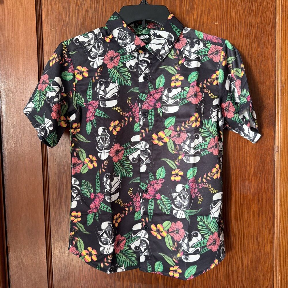 Darth Vader Storm Trooper Disney Star Wars Black Hawaiian Shirt Toddler 10 / 12